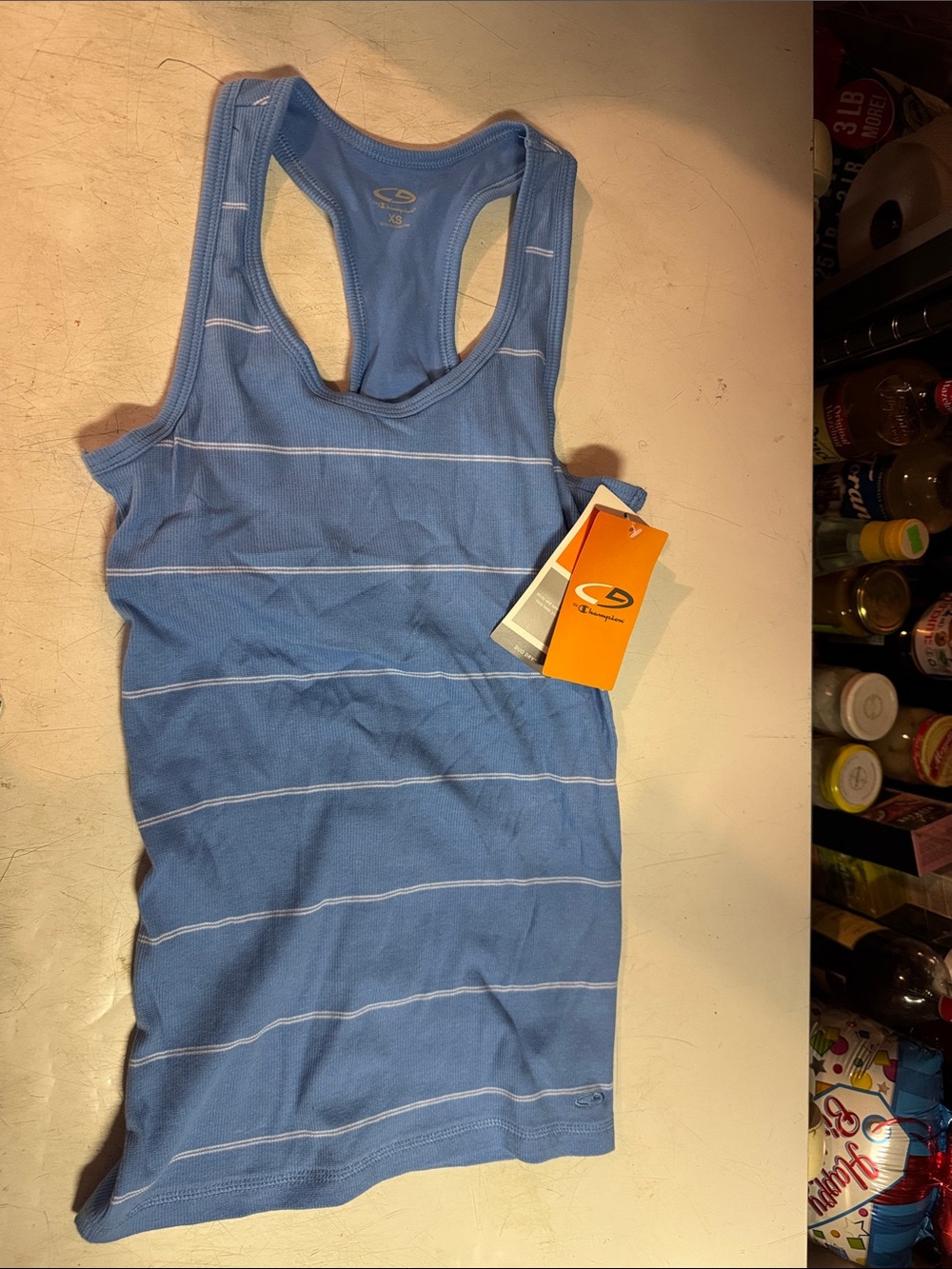 C9 by Champion Light Blue Striped Racerback Tank